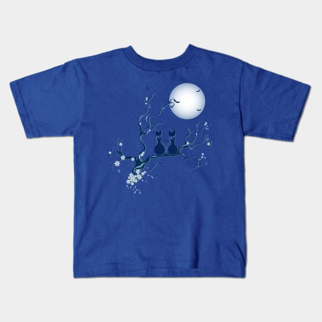 Loving night Kids T-Shirt by HagalArt